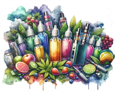 illustration E-liquide CBD et Nicotine